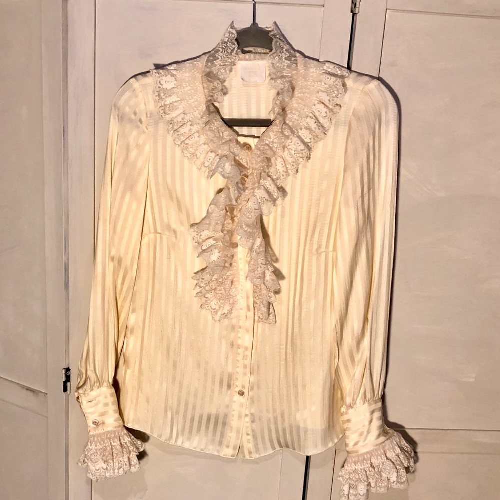 Designer Anna Sui Vintage Silk Blouse